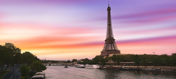 View of tower at sunset