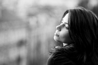 Young woman looking away