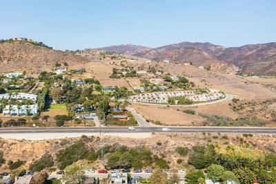 Scenic view of mountains against clear sky