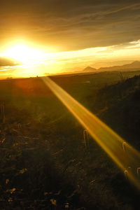Scenic view of landscape at sunset
