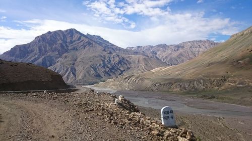 Scenic view of mountains against sky