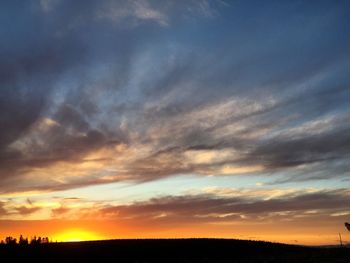 Silhouette of landscape at sunset