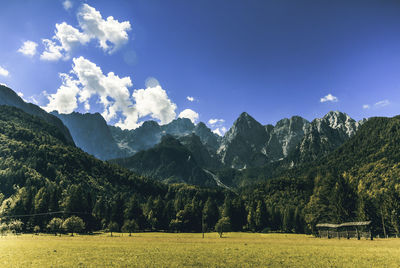 Scenic view of mountains against sky