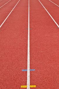 Full frame shot of red running track