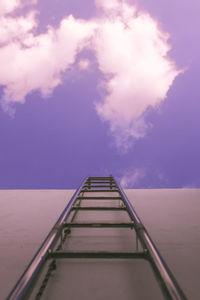 Low angle view of ladder against sky