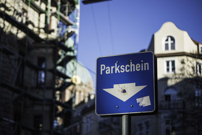 Sign board on road