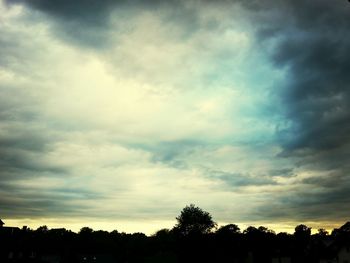 Scenic view of cloudy sky at sunset