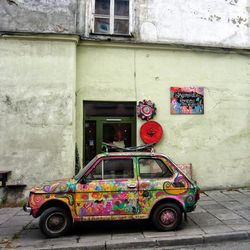 Cars parked in front of building