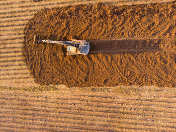 Hay bales on field