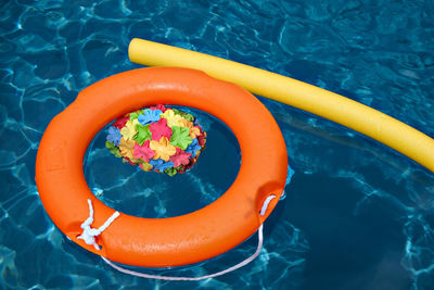 High angle view of swimming pool