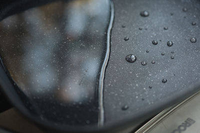 Water drops on cooking pan 