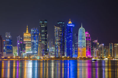 The skyline of the modern and high-rising city of doha in qatar, middle east. 