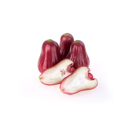 High angle view of fresh vegetables against white background