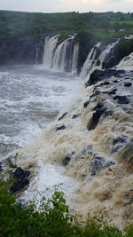 Scenic view of waterfall