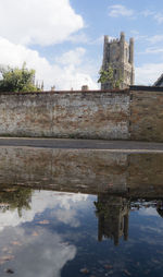 Reflection of building in lake