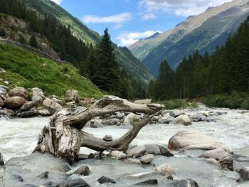 Scenic view of rocky mountains against sky