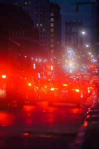 Illuminated city at night