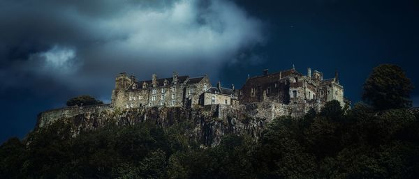 Low angle view of old building against sky