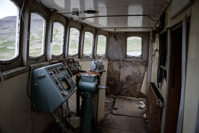 Interior of abandoned bus