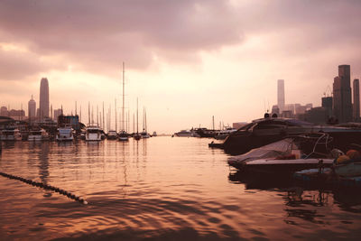 Boats in harbor