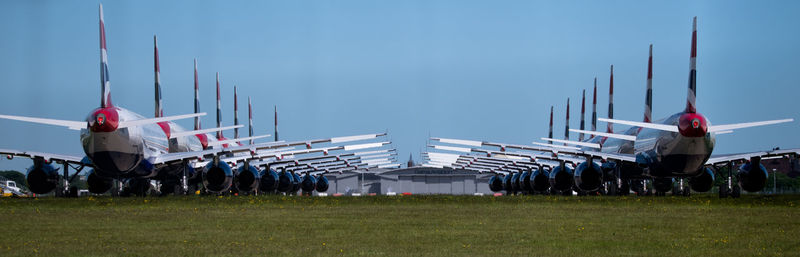 Multiple boeing aircraft in british airways livery