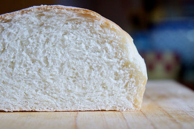 Close-up of bread on cutting board