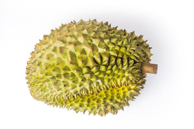 High angle view of bananas against white background