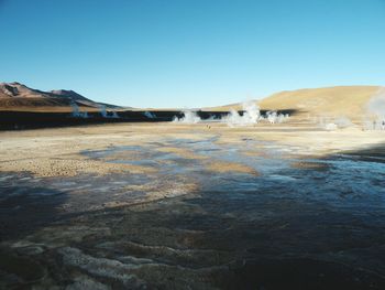 Idyllic shot of landscape against clear sky