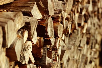 Full frame shot of wooden logs