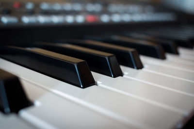 Close-up of piano keys