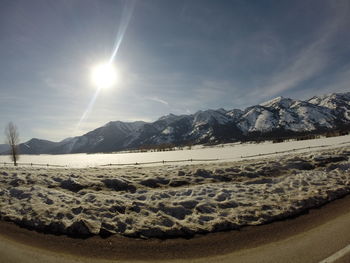 Scenic view of mountains against sky