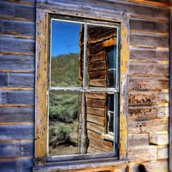 Closed door of old building