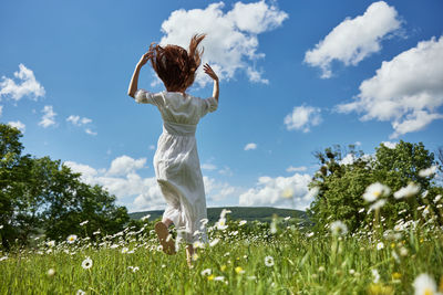 Low angle view of statue against sky