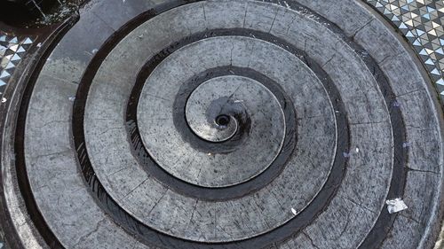 High angle view of tire