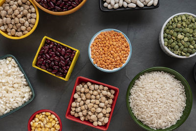 High angle view of food on table