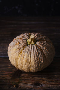 Close-up of pumpkin on table