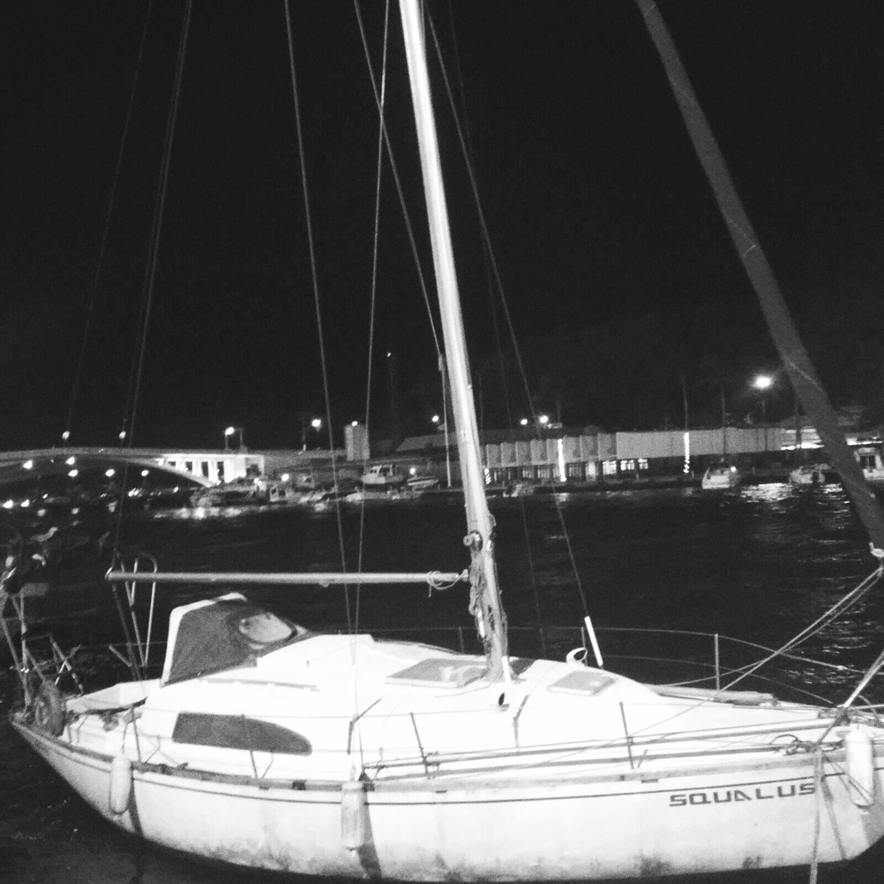 transportation, nautical vessel, mode of transport, boat, moored, water, night, harbor, outdoors, no people, river, reflection, lake, clear sky, sky, nature, built structure, mast, travel