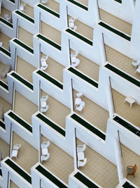 High angle view of balconies