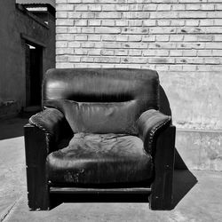 View of an abandoned armchair