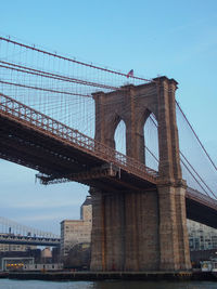 Low angle view of suspension bridge