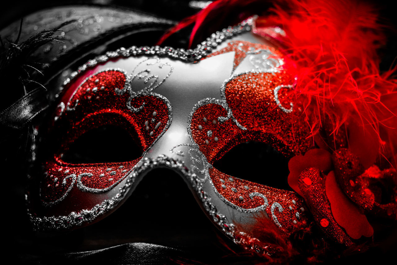 FULL FRAME SHOT OF RED MASK