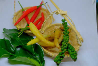 Close-up of fresh fruit salad in plate