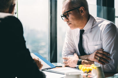Man working on table