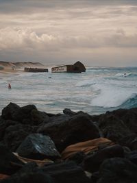 Capbreton beach surf spot between ww2 bunkers