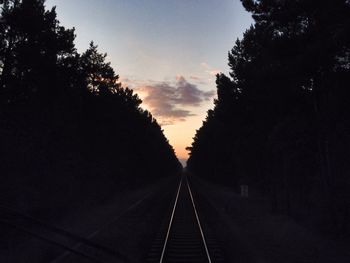 Railroad track at sunset