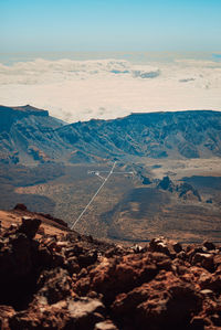 Scenic view of dramatic landscape against sky