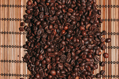 High angle view of coffee beans