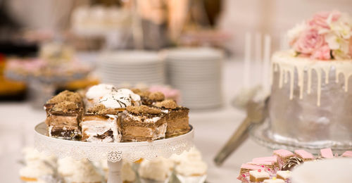 View of cake on table