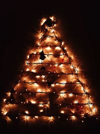 Close-up of illuminated christmas lights