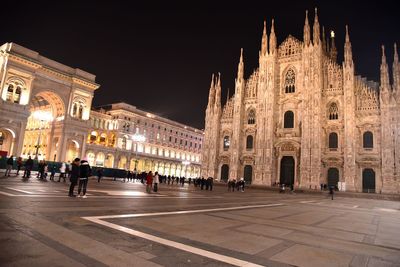 View of historical building at night